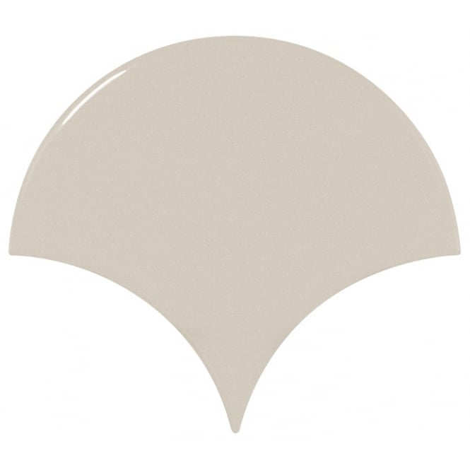Equipe Fan Greige Gloss 10.6cm x 12cm Wall Tile