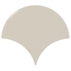 Equipe Fan Greige Gloss 10.6cm x 12cm Wall Tile