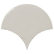 Equipe Fan Light Grey Gloss 10.6cm x 12cm Wall Tile