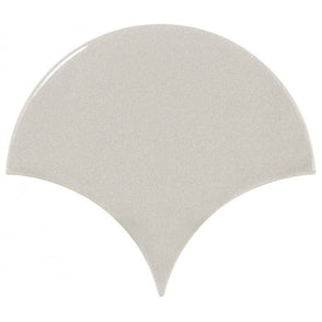 Equipe Fan Light Grey Gloss 10.6cm x 12cm Wall Tile