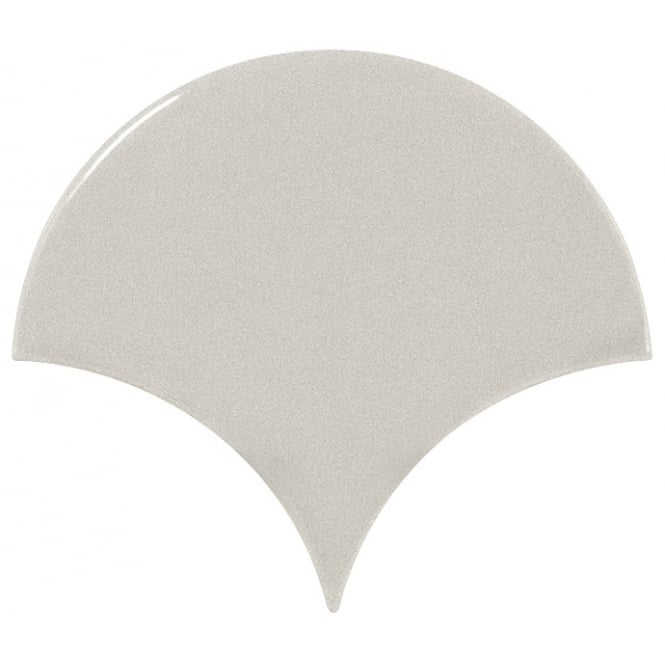 Equipe Fan Light Grey Gloss 10.6cm x 12cm Wall Tile
