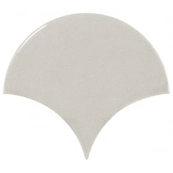 Equipe Fan Light Grey Gloss 10.6cm x 12cm Wall Tile