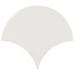Equipe Fan White Gloss 10.6cm x 12cm Wall Tile