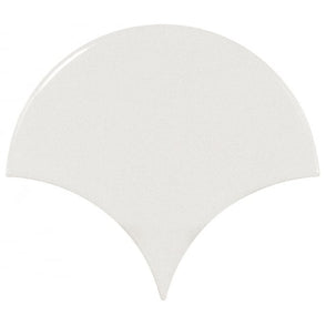 Equipe Fan White Gloss 10.6cm x 12cm Wall Tile