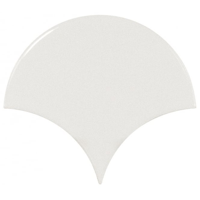 Equipe Fan White Gloss 10.6cm x 12cm Wall Tile