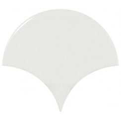 Equipe Fan White Gloss 10.6cm x 12cm Wall Tile