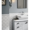 Equipe Fan White Matt 10.6cm x 12cm Wall Tile