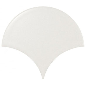 Equipe Fan White Matt 10.6cm x 12cm Wall Tile