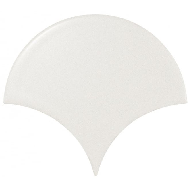 Equipe Fan White Matt 10.6cm x 12cm Wall Tile