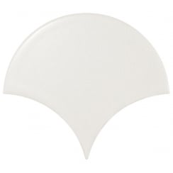 Equipe Fan White Matt 10.6cm x 12cm Wall Tile