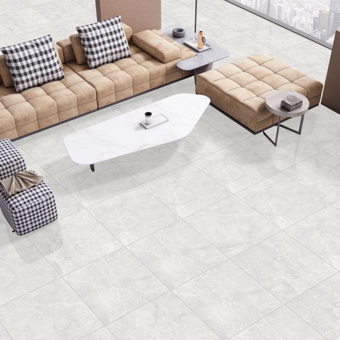 Floriana Pearl Polished 60cm x 60cm Wall and Floor Tile
