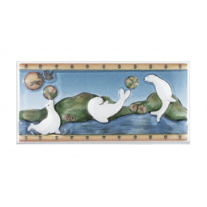 Heckstream Focas Sealion 7.5cm x 15cm Border Tile