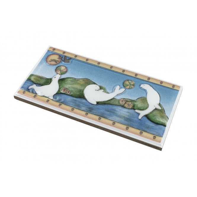 Heckstream Focas Sealion 7.5cm x 15cm Border Tile