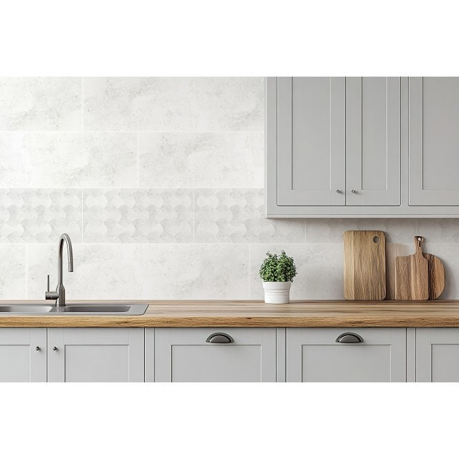 Framenta Bianco Decor 30cm x 60cm Wall Tile