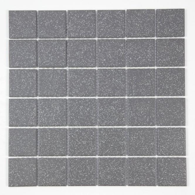 Full Body Anti Slip Dark Grey (4.8cm x 4.8cm) 30.6cm x 30.6cm Wall & Floor Mosaic Tile
