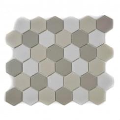 Full Body Hexagon Light Mix Mosaic (5.1cm x 5.1cm) 32.5cm x 28.1cm Wall & Floor Tile