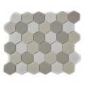 Full Body Hexagon Light Mix Mosaic (5.1cm x 5.1cm) 32.5cm x 28.1cm Wall & Floor Tile