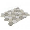 Full Body Hexagon Light Mix Mosaic (5.1cm x 5.1cm) 32.5cm x 28.1cm Wall & Floor Tile