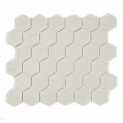 Full Body Hexagon Matt Cream Mosaic (5.1cm x 5.1cm) 32.5cm x 28.1cm Wall & Floor Tile