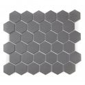 Full Body Hexagon Matt Dark Grey Mosaic (5.1cm x 5.9cm) 32.5cm x 28.1cm Wall & Floor Tile