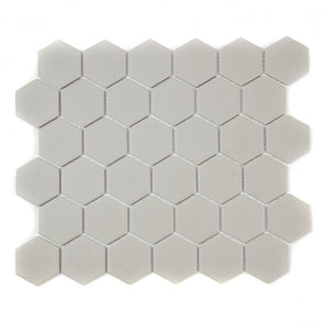 Full Body Hexagon Matt Light Grey Mosaic (5.1cm x 5.1cm) 32.5cm x 28.1cm Wall & Floor Tile