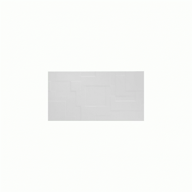 British Ceramic Tile Function and Form Patchwork White Satin 24.8cm x 49.8cm Wall Tile