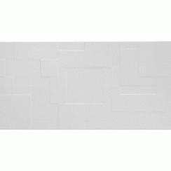 British Ceramic Tile Function and Form Patchwork White Satin 24.8cm x 49.8cm Wall Tile