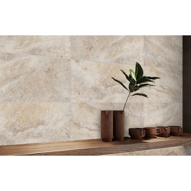 Gaia Cream Stone Effect 29.8cm x 59.8cm Wall & Floor Tile
