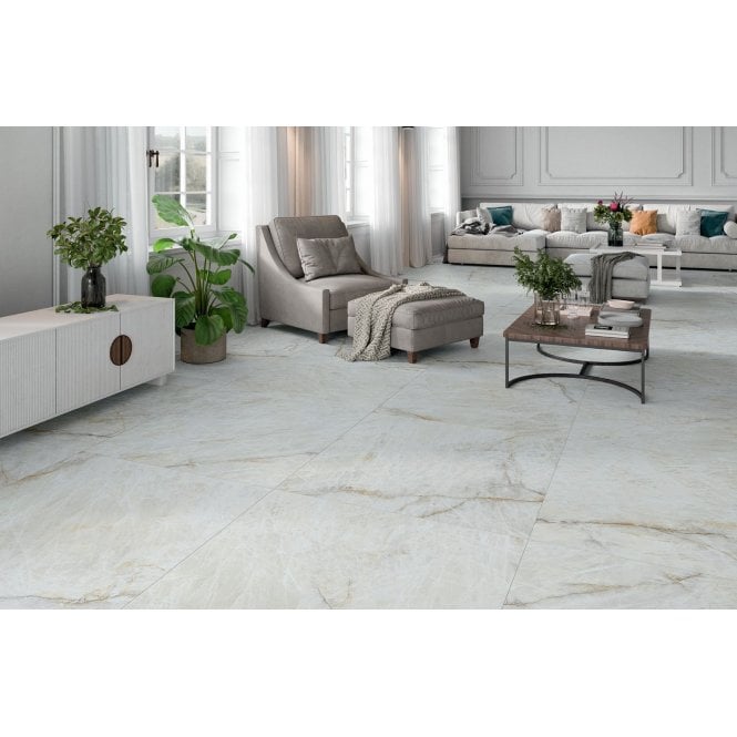 Gemstone White 100cm x 100cm Floor Tile