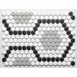 Geometric Hexagon Monochrome 30.3cm x 40cm (2.3cm x 2.3cm) Mosaic Tile