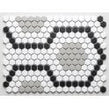 Geometric Hexagon Monochrome 30.3cm x 40cm (2.3cm x 2.3cm) Mosaic Tile