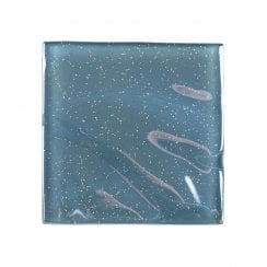 Gia Aqua Sparkle 9.8cm x 9.8cm Glass Tile