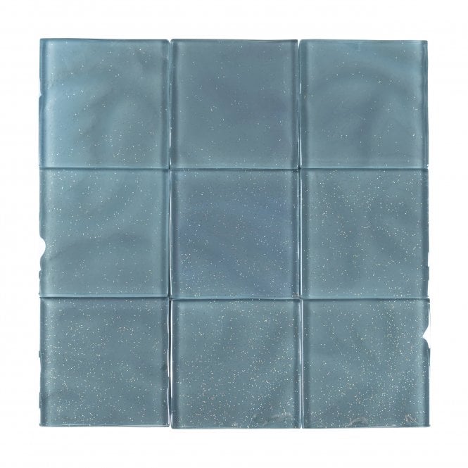 Gia Aqua Sparkle 9.8cm x 9.8cm Glass Tile
