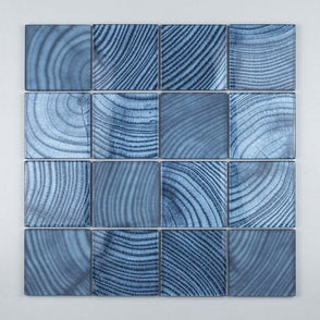 Glacier Blue Wood 30cm x 30cm Mosaic Tile