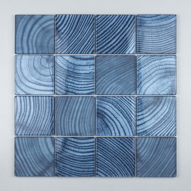 Glacier Blue Wood 30cm x 30cm Mosaic Tile