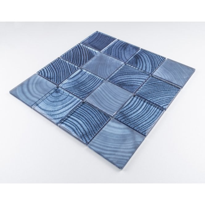 Glacier Blue Wood 30cm x 30cm Mosaic Tile