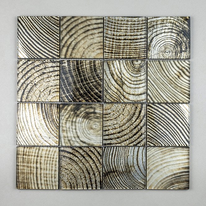 Glacier Golden Wood 30cm x 30cm Mosaic Tile