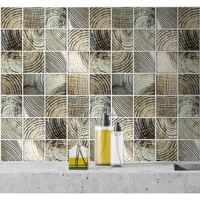 Glacier Golden Wood 30cm x 30cm Mosaic Tile