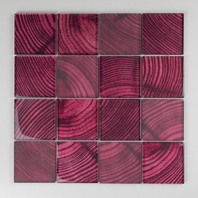 Glacier Red Wood 30cm x 30cm Mosaic Tile