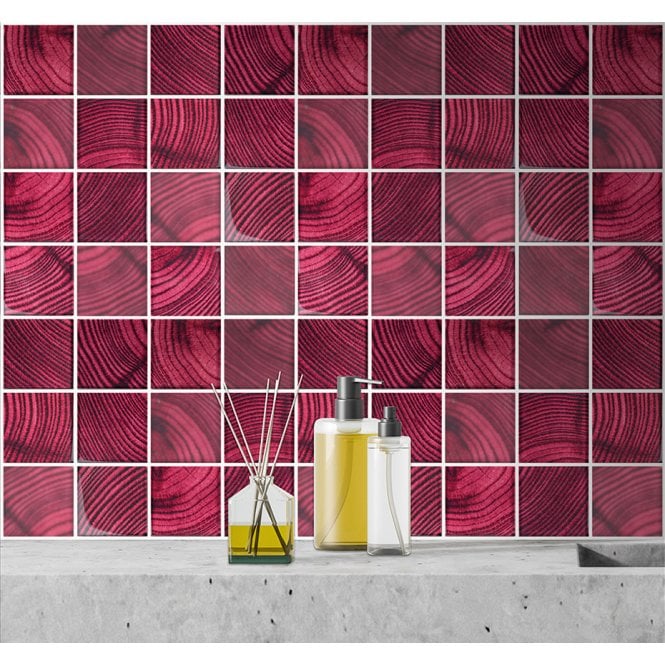 Glacier Red Wood 30cm x 30cm Mosaic Tile
