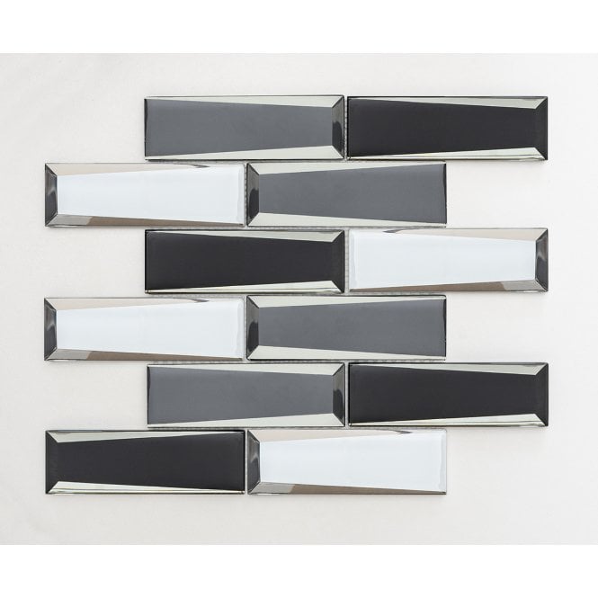 Glass Black Mix 30cm x 30cm Mosaic Tile