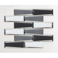 Glass Black Mix 30cm x 30cm Mosaic Tile