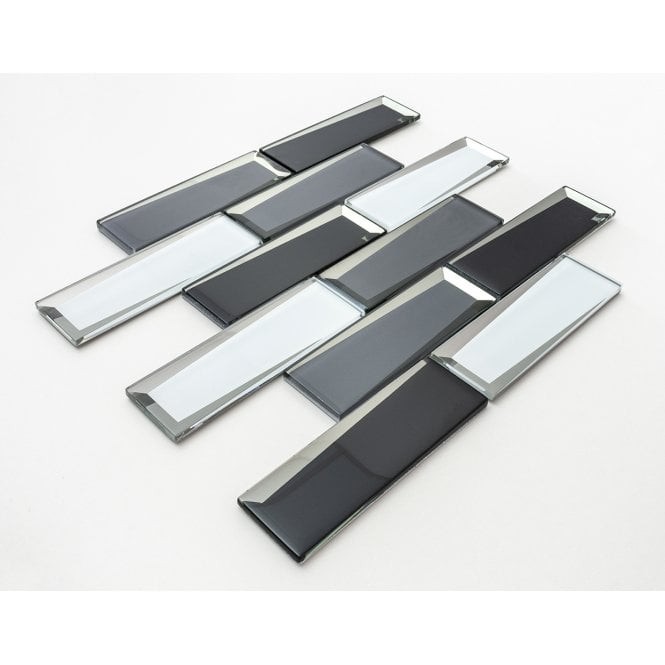 Glass Black Mix 30cm x 30cm Mosaic Tile