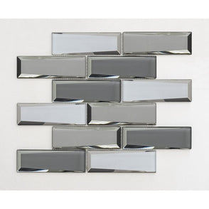 Glass Grey Mirror Mix 30cm x 30cm Mosaic Tile