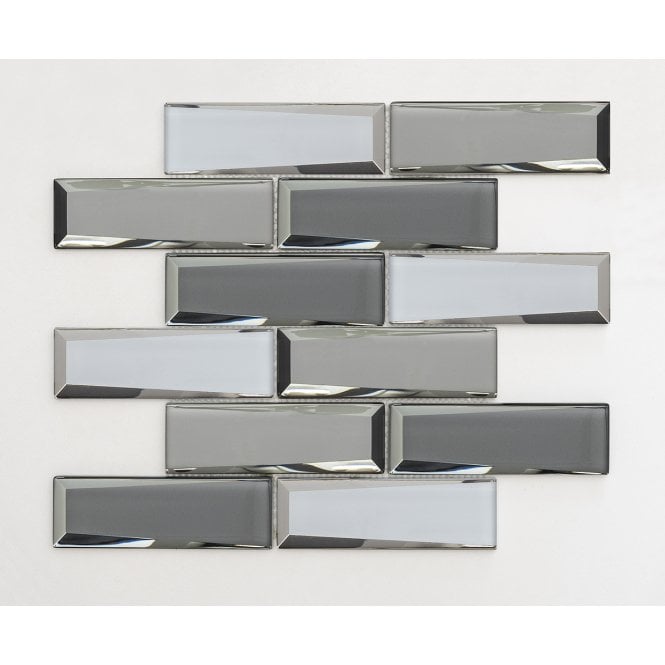 Glass Grey Mirror Mix 30cm x 30cm Mosaic Tile