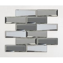 Glass Grey Mirror Mix 30cm x 30cm Mosaic Tile