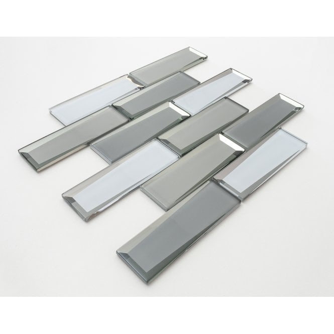 Glass Grey Mirror Mix 30cm x 30cm Mosaic Tile