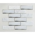 Glass Mirror Mix Carrara 30cm x 30cm Mosaic Tile