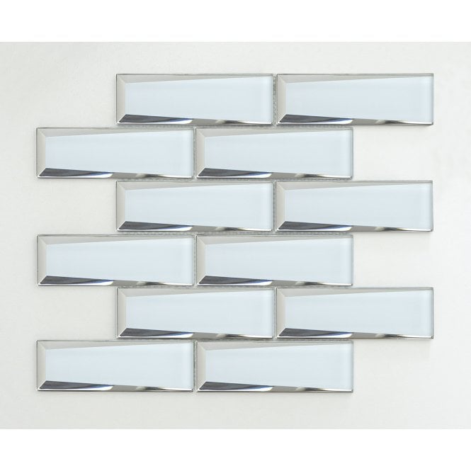 Glass Mirror White 30cm x 30cm Mosaic Tile