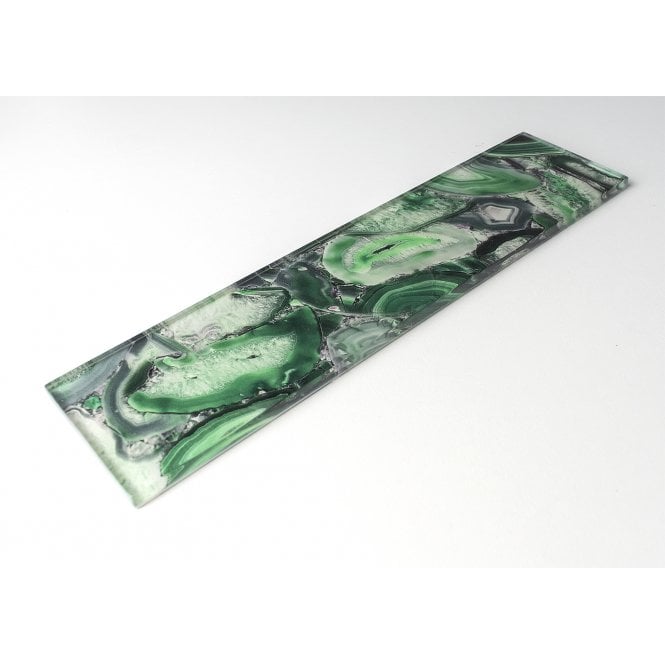 Glass Shell Green 7.5cm x 30cm Wall Tile